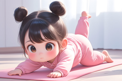 可爱女孩做瑜伽