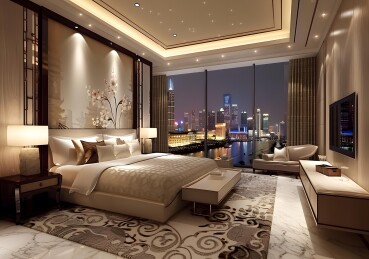 外滩夜景豪华酒店房间