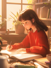 专注批改的瞬间