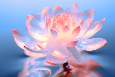 半透明的赛博朋克风格的花朵