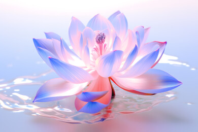 半透明的赛博朋克风格的花朵