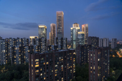 北京望京城市夜景风光建筑房地产商业