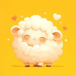 手绘描线风绵羊