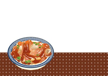 吉林省特色美食小吃插画红扒猪手