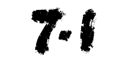 大气手写数字71毛笔书法字矢量素材