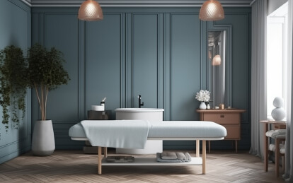 美容美体按摩床铺房间环境