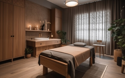 美容美体按摩床铺房间环境