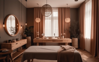 美容美体按摩床铺房间环境