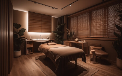 美容美体按摩床铺房间环境