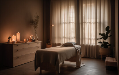 美容美体按摩床铺房间环境