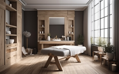 美容美体按摩床铺房间环境