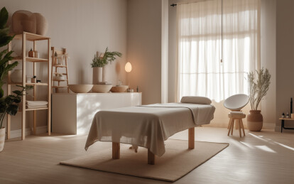 美容美体按摩床铺房间环境