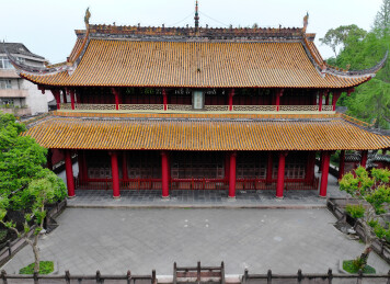 四川省成都市崇州市崇州文庙罨画池航拍