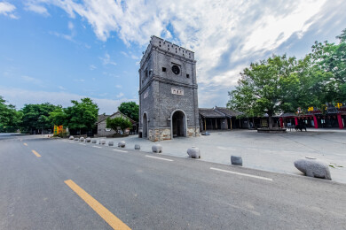 中国江苏省新沂市窑湾古镇中心炮楼园林建筑