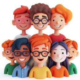 黏土风卡通人物素材