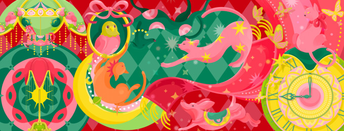 多巴胺欧式宠物插画