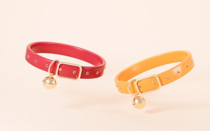 卡通宠物项圈3D渲染