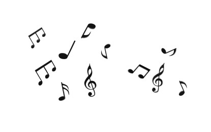 卡通音符音乐元素3D渲染