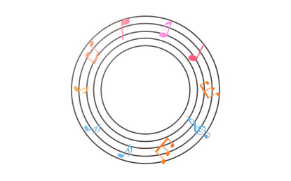 卡通音符音乐元素3D渲染