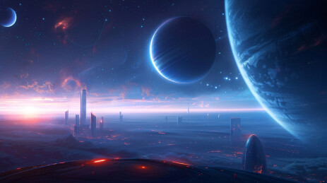 宇宙星系世界航天日太空科幻科技感抽象背景