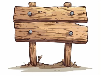 2D游戏卡通风格木质路牌招牌告示牌插图
