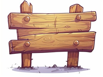 2D游戏卡通风格木质路牌招牌告示牌插图