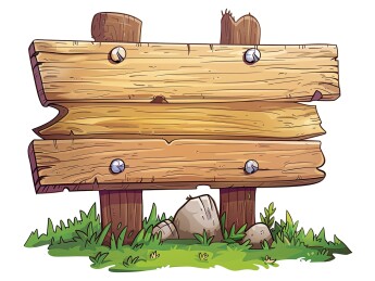 2D游戏卡通风格木质路牌招牌告示牌插图