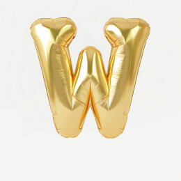 金色膨胀风气球英文字母W