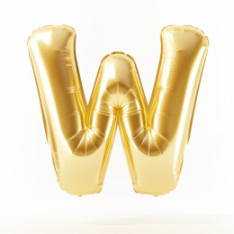 金色膨胀风气球英文字母W