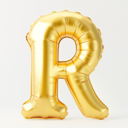 金色膨胀风气球英文字母R