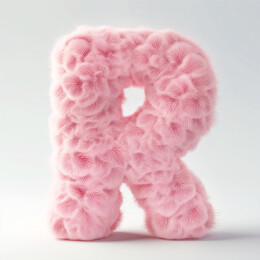 粉色毛绒英文字母R