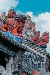 陈家祠垂脊灰塑——独角狮