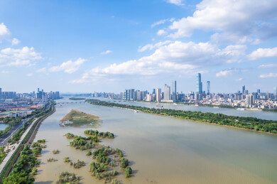 中国长沙城市航拍  