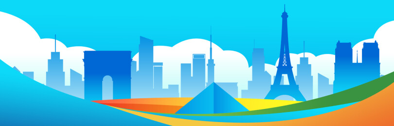 2024巴黎奥运会中国运动员人物矢量插画