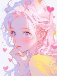 浪漫甜美粉发女生