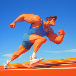 一个男生正在跑步插画