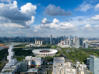 佛山世纪莲与佛山坊塔航拍