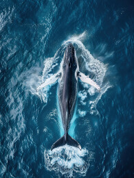 鱼在海里游泳的高角度视图