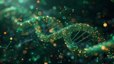 绿色发光DNA序列背景图