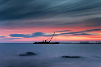 常州滆湖（西太湖）的晚霞与日落
