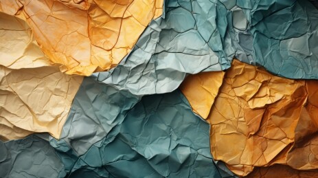 蓝橙色揉皱纸纹理