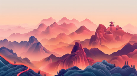 中国风山川风景