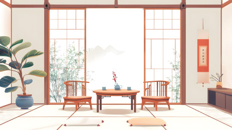 中式风格桌椅空间