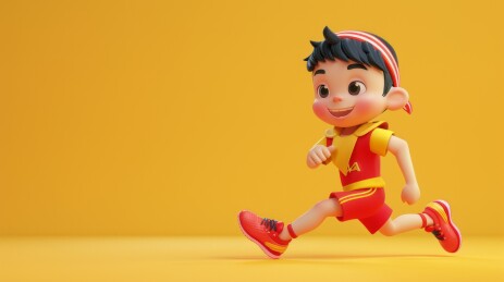 3D男孩田径跑步运动