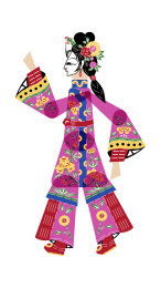 唐山皮影人物旦角青衣 