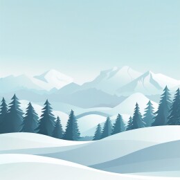 雪域探秘雪山之巅宁静之旅冬日仙雪景插画
