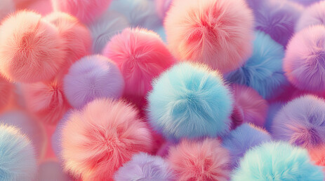 彩色毛绒球色彩背景