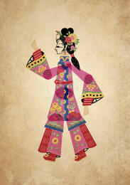 唐山皮影人物旦角青衣