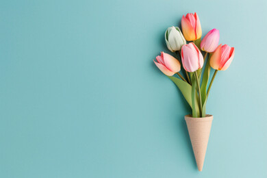 郁金香花束妇女节感恩节母亲节概念插图