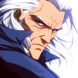 复古日漫风格插画老头